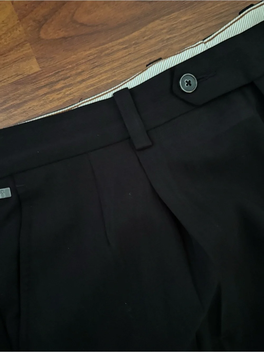 Tommy Bahama Black Pleated Silk Cotton Trousers Dress Pants Mens 35x30 Preppy
